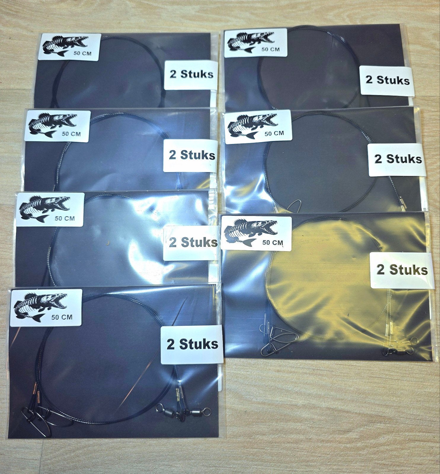 14 Stalen onderlijnen 50cm / 125LB, Ophalen of Verzenden, Nieuw, Overige typen