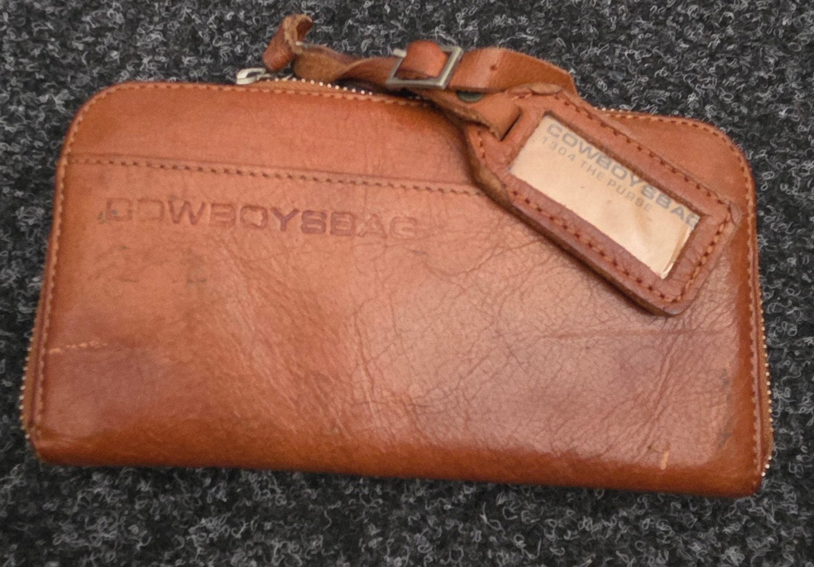 Cowboysbag portemonnee - bruin leer, Sieraden, Tassen en Uiterlijk, Portemonnees, Ophalen of Verzenden, Gebruikt, Bruin, Leer