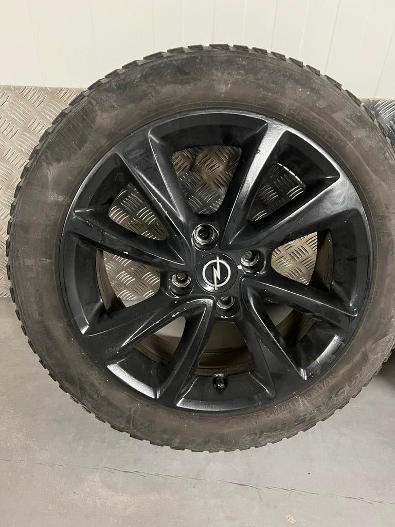 Opel Corsa F Velgen met versleten banden, Auto-onderdelen, Banden en Velgen, Ophalen, Gebruikt, 16 inch, Banden en Velgen