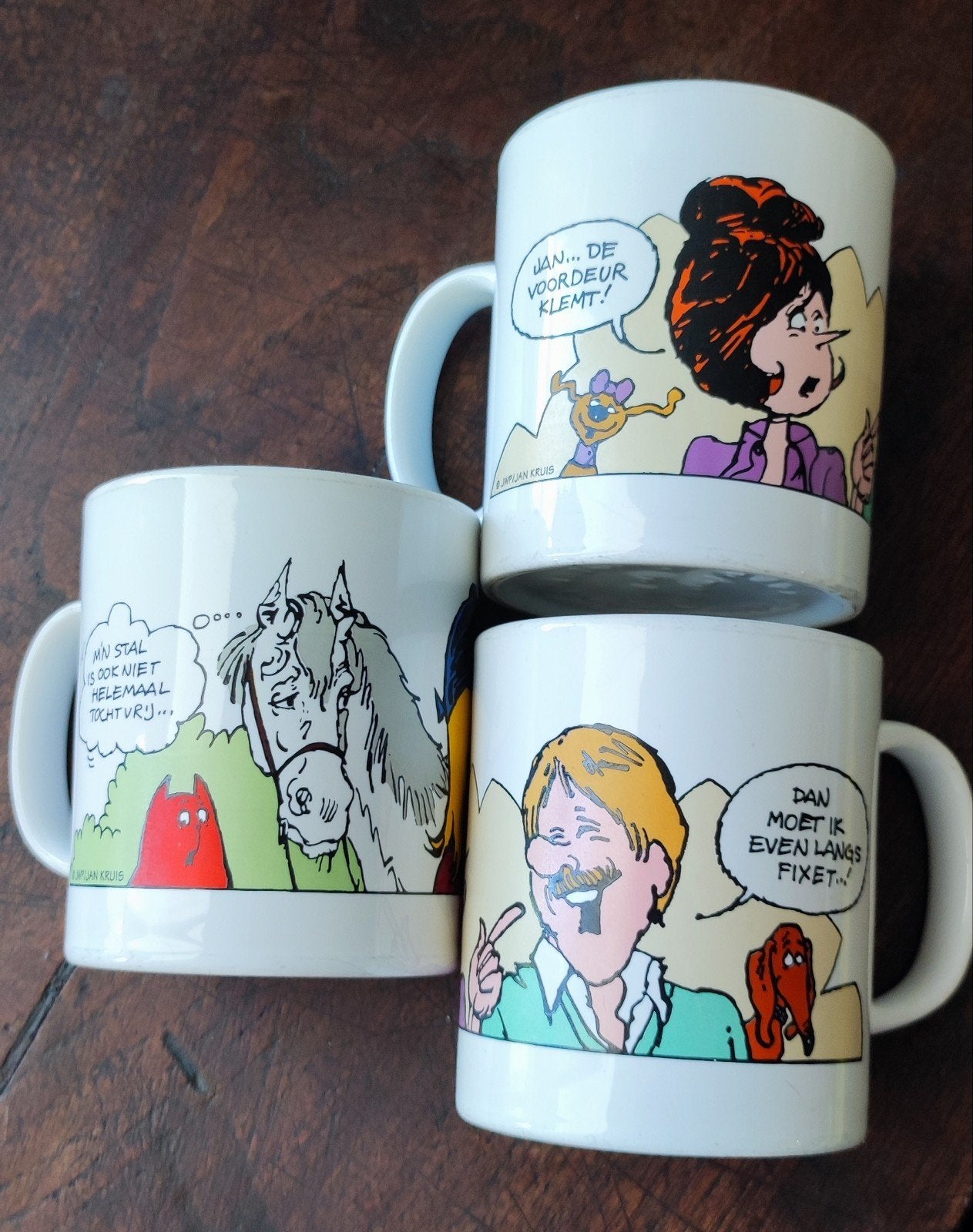 Set van 3 mokken Jan Jans en de kinderen. Twee dezelfde., Ophalen, Overige figuren, Nieuw, Gebruiksvoorwerp