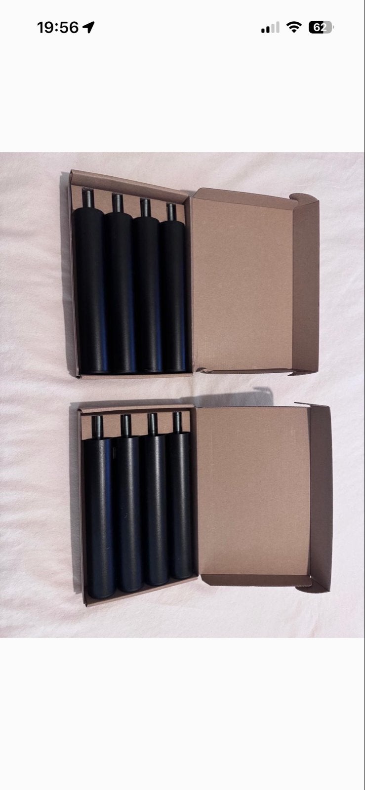 IKEA ADILS bedpoten Zwart - Set van 8 (Nieuw), Tafelpoot, Nieuw, Minder dan 50 cm, Metaal