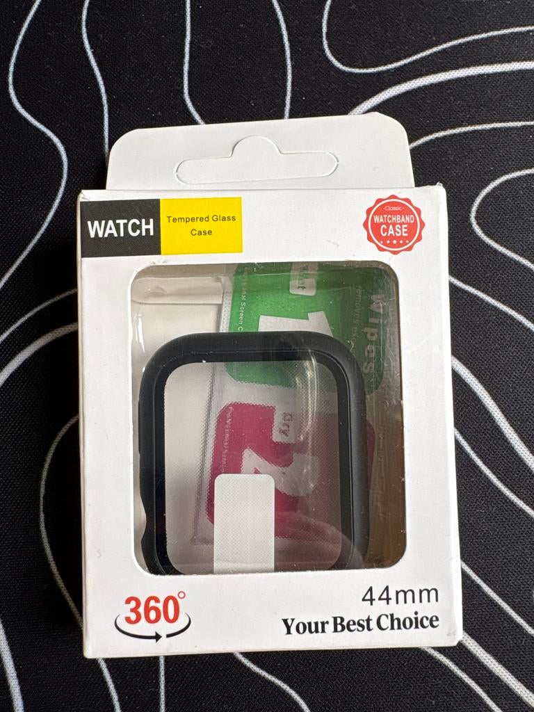 Nieuwe 44mm Tempered Glass  Apple Watch Case, Ophalen, Nieuw, Zwart, IOS