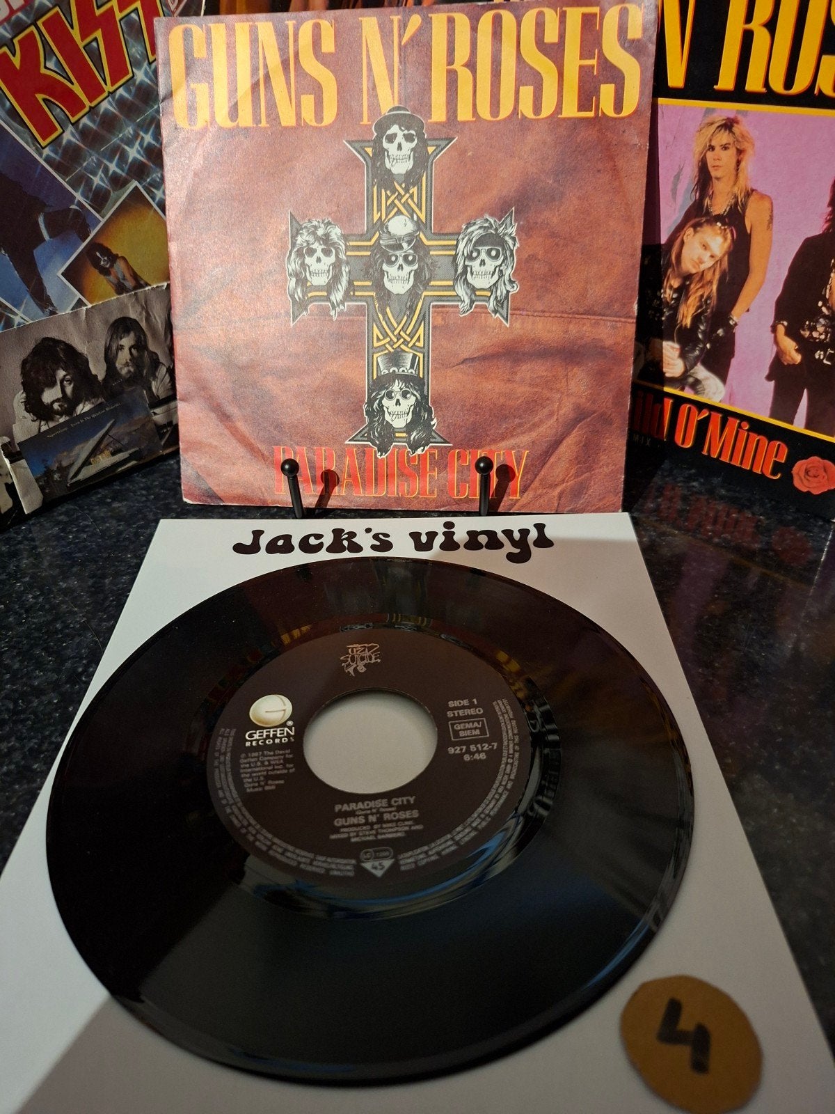 Guns N' Roses - Paradise City 7 inch single 1989/4, 7 inch, 1980 - 1989, Ophalen of Verzenden, Fotohoes