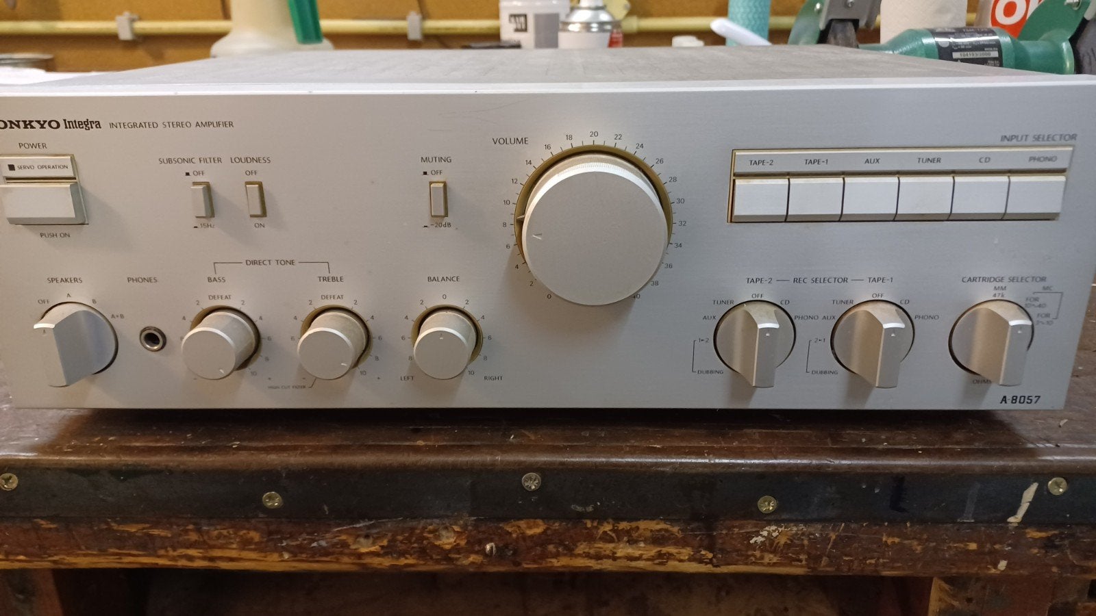 Onkyo A-8057 Stereo Versterker - Goed Functionerend, Ophalen, Gebruikt, 60 tot 120 watt, Stereo