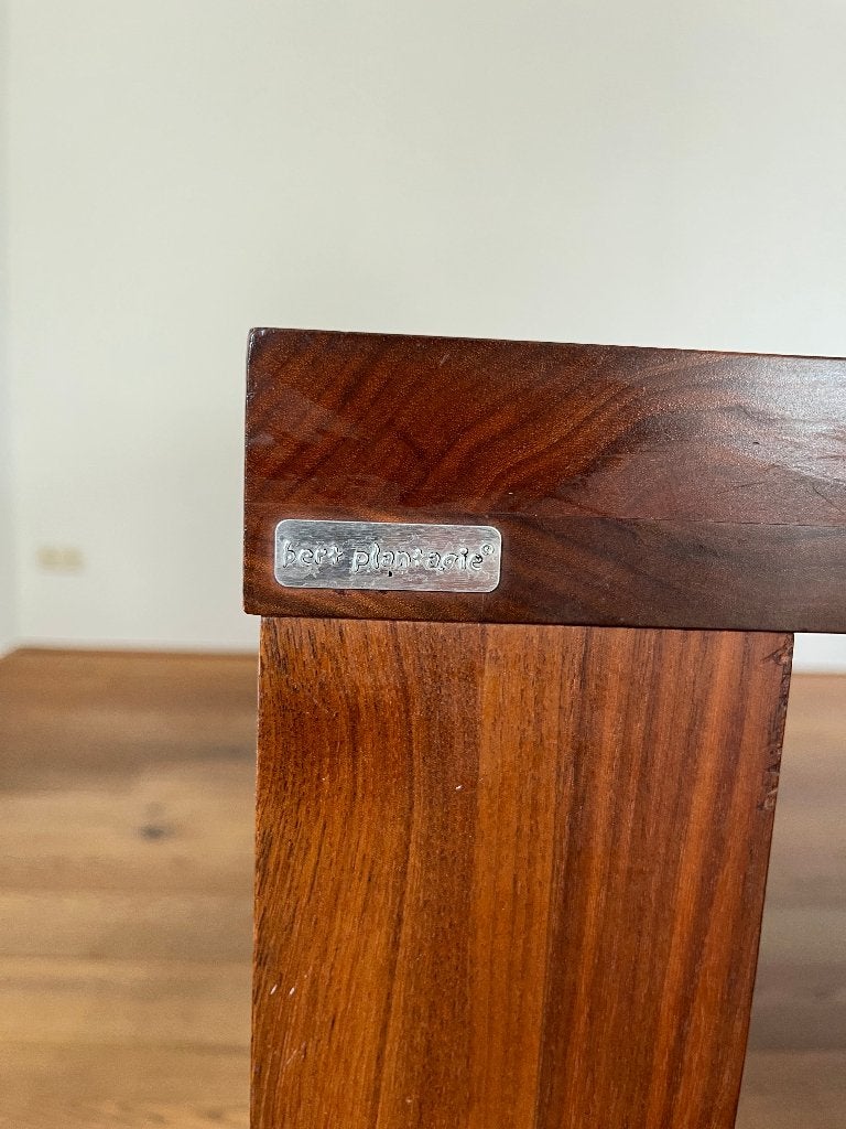 Bert Plantagie eettafel massief notenhout design tafel, 200 cm of meer, Zo goed als nieuw, Vijf personen of meer, 50 tot 100 cm