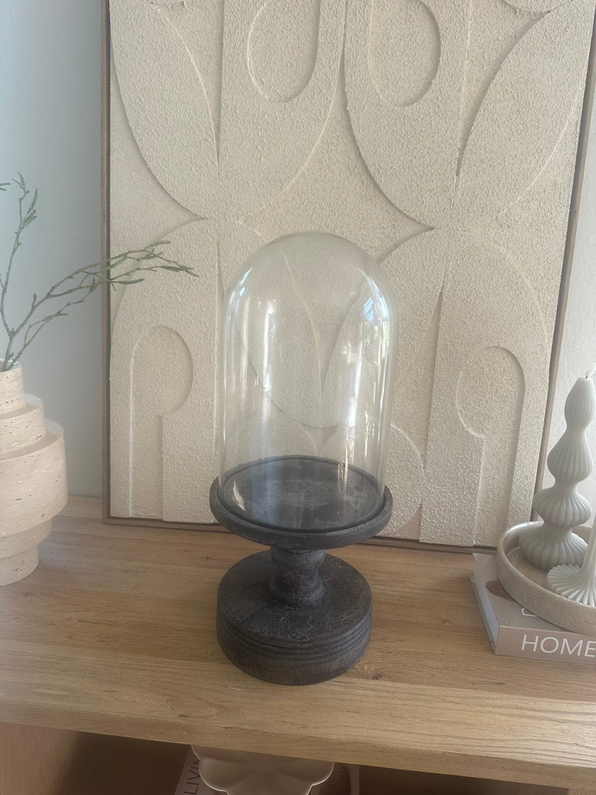 Hele mooie grote stolp glas en hout, Ophalen of Verzenden, Zo goed als nieuw