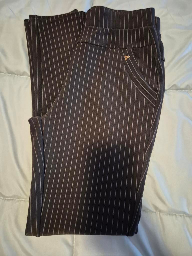 Zwarte gestreepte broek, Zwart, Maat 42/44 (L), Ophalen of Verzenden, Lang