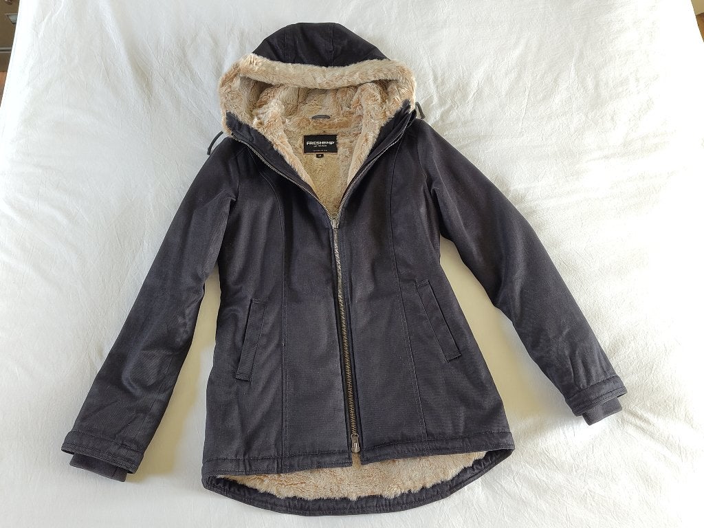 ALS NIEUW Freshemp Originals winterjas, maat M, zwart, vegan, Zwart, Ophalen of Verzenden, Zo goed als nieuw, Freshemp / Hemp HoodLamb