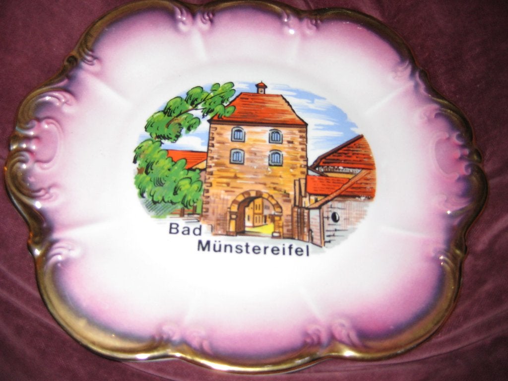 Oud deco-bord van Münstereifel, Ophalen of Verzenden, Zo goed als nieuw, Porselein, Bord of Schaal