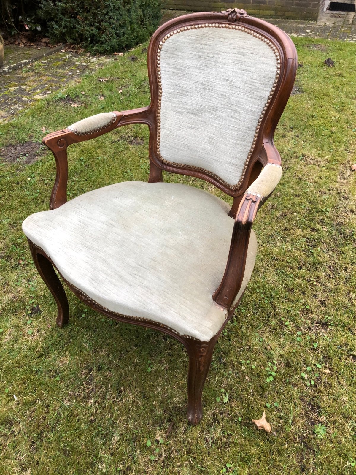 Antieke Biedermeier stoel met armleuningen, Antiek en Kunst, Ophalen of Verzenden