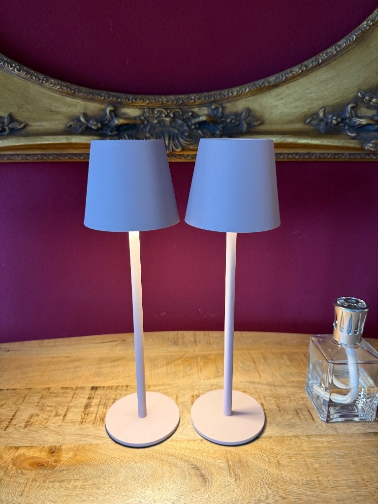 Draadloze LED tafellampen oudroze oplaadbaar & dimbaar, Ophalen, Dimbaar, Zo goed als nieuw, Modern