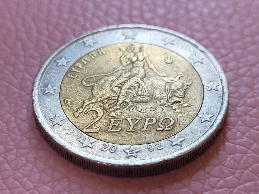 2 euro 2002 Griekenland met "S" in ster, Postzegels en Munten, Ophalen of Verzenden, Griekenland, 2 euro, Losse munt