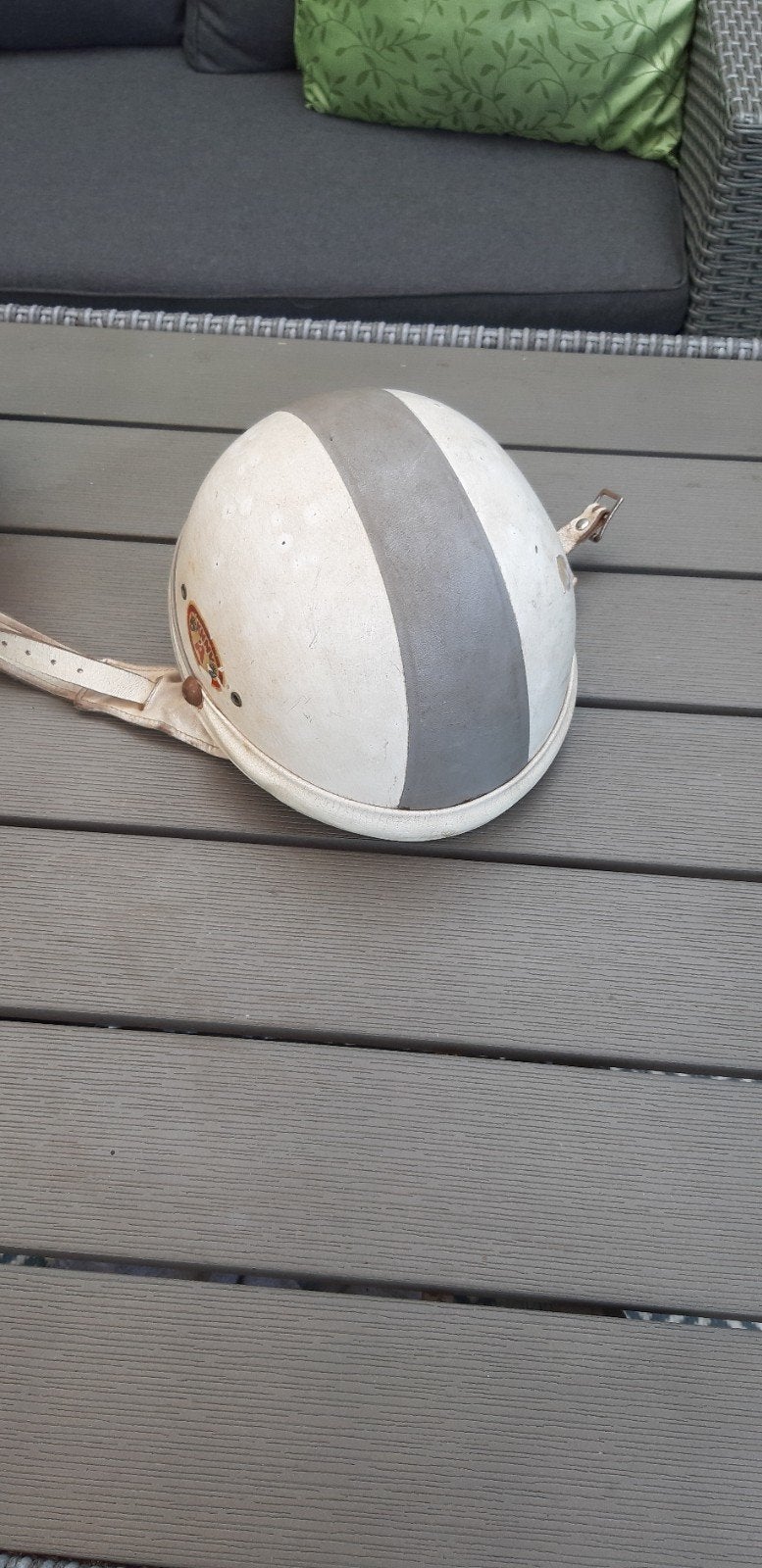 Vintage helm, Fietsen en Brommers, Brommerhelmen, Ophalen, Gebruikt