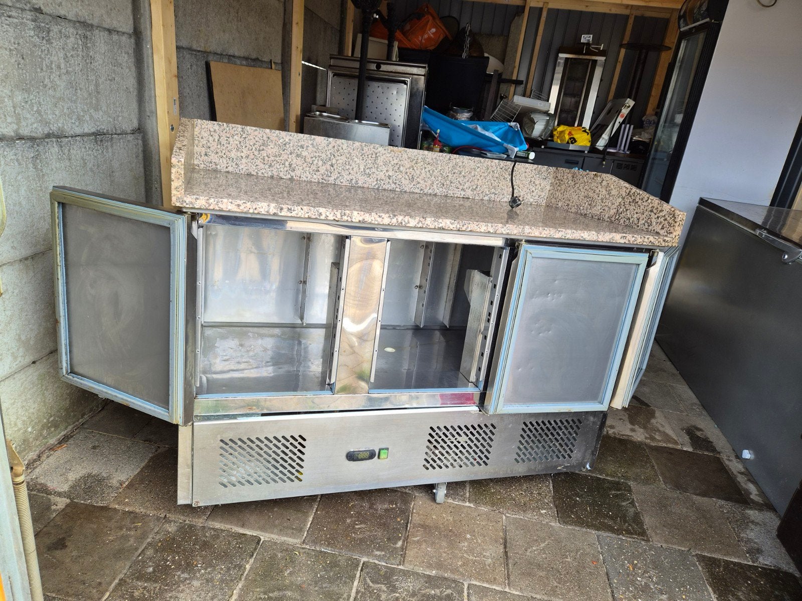 Pizzatafel met mermer, Witgoed en Apparatuur, Koelkasten en IJskasten, 200 liter of meer, Ophalen of Verzenden, Zonder vriesvak