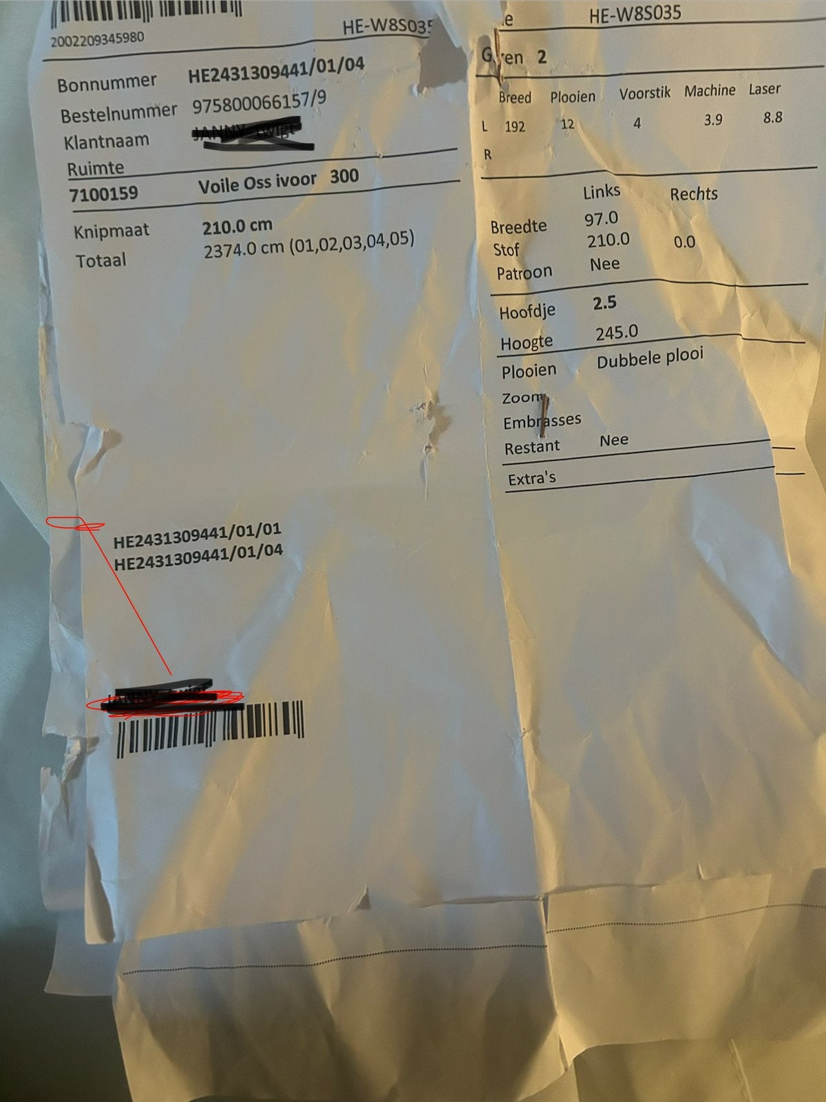 Witte gordijnen, nieuw en ongebruikt., Kleding | Heren, Ophalen of Verzenden, Nieuw, Wit