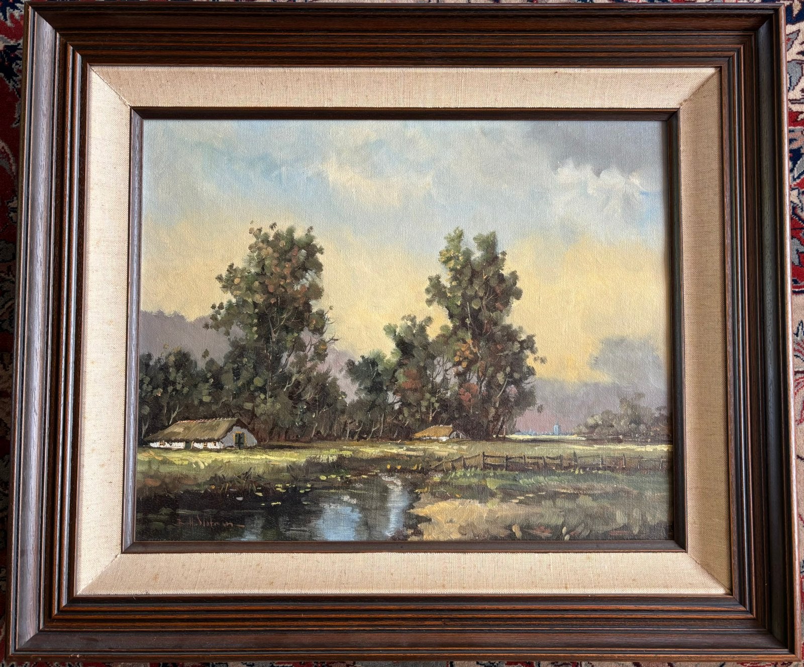 Schilderij B.H. Slotman, Doek, Ophalen of Verzenden, Gesigneerd, Landschap
