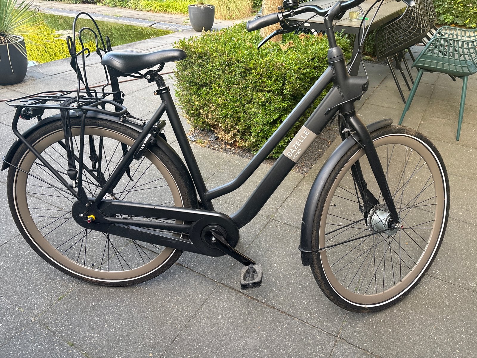 Gazelle Esprit fiets mat zwart, Ophalen, Terugtraprem, Versnellingen, Zo goed als nieuw