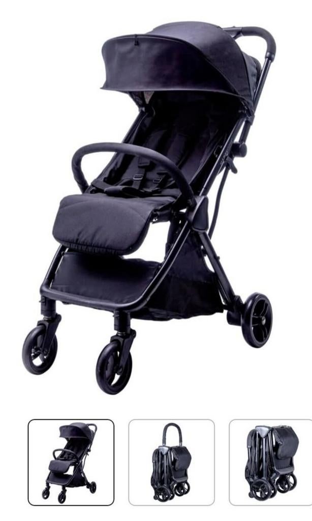 Nieuw Compacte en opvouwbare kinderwagen - Zwart, Ophalen of Verzenden, Gebruikt, Overige merken, Verstelbare rugleuning