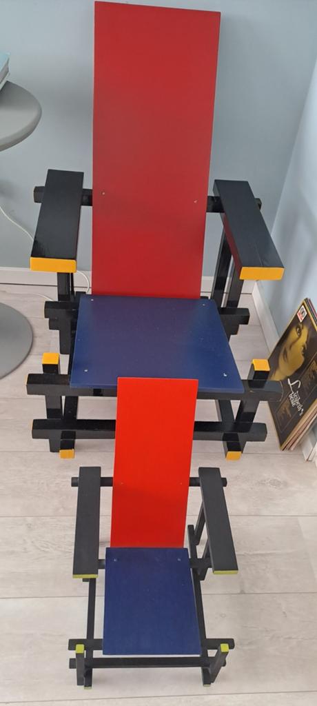 Mini Rietveld stoel rood blauw geel, Ophalen