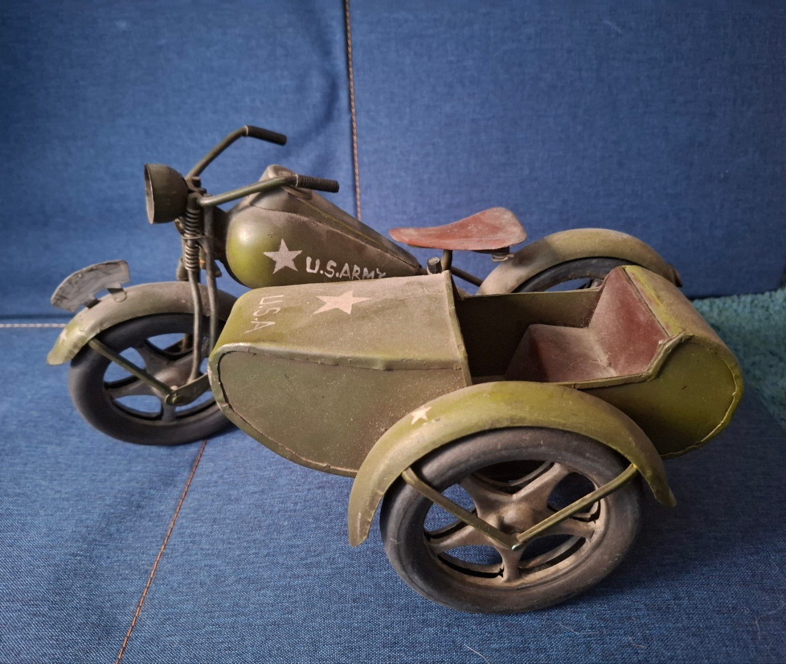 Vintage U.S. Army Motor met Zijspan Model, Ophalen of Verzenden, Gebruikt