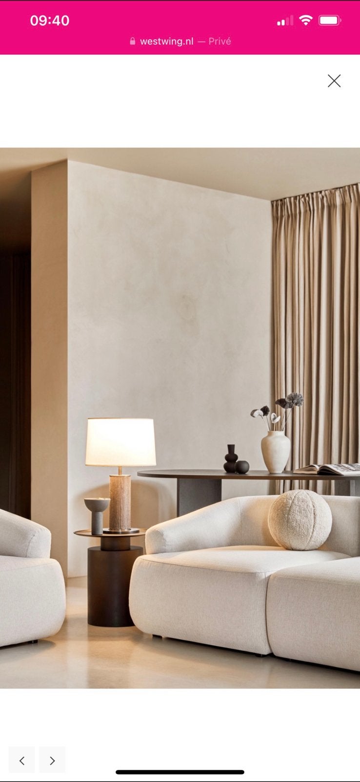 Westwing sofia organisch modulaire bank lounge beige zitmaxx, Ophalen, Stof, Japandi, organisch