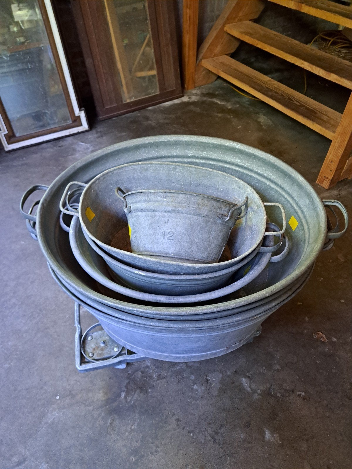 Diverse oude zinken teil waterdicht, Ophalen, Gebruikt, Metaal, 30 tot 60 cm
