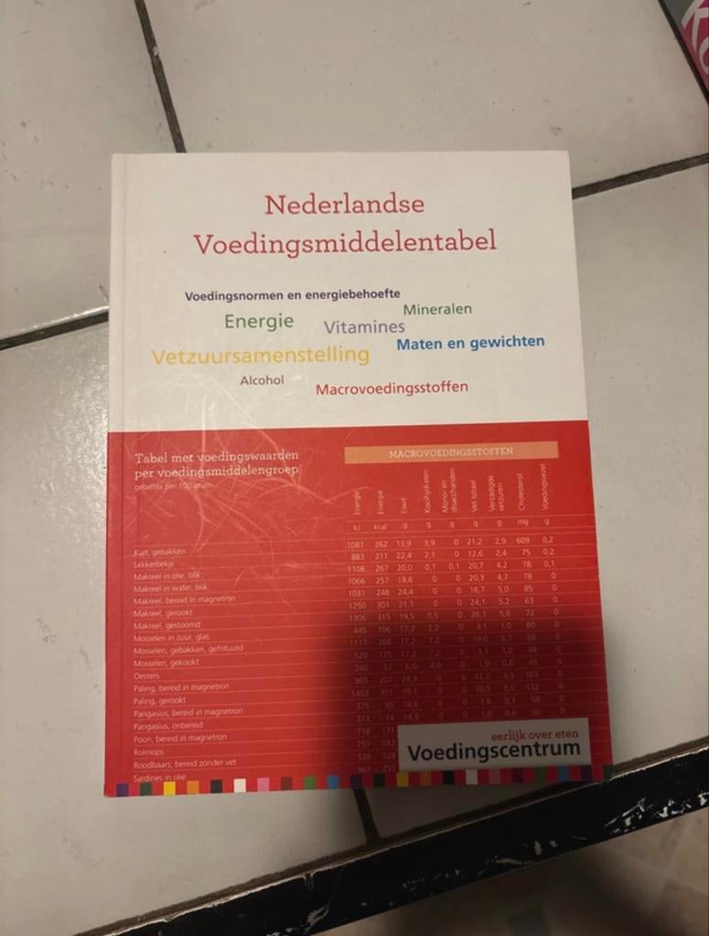 Nederlandse Voedingsmiddelentabel - Voedingscentrum, Ophalen of Verzenden, Zo goed als nieuw, Dieet en Voeding