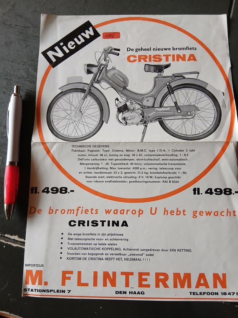 Cristina bromfiets, Ophalen