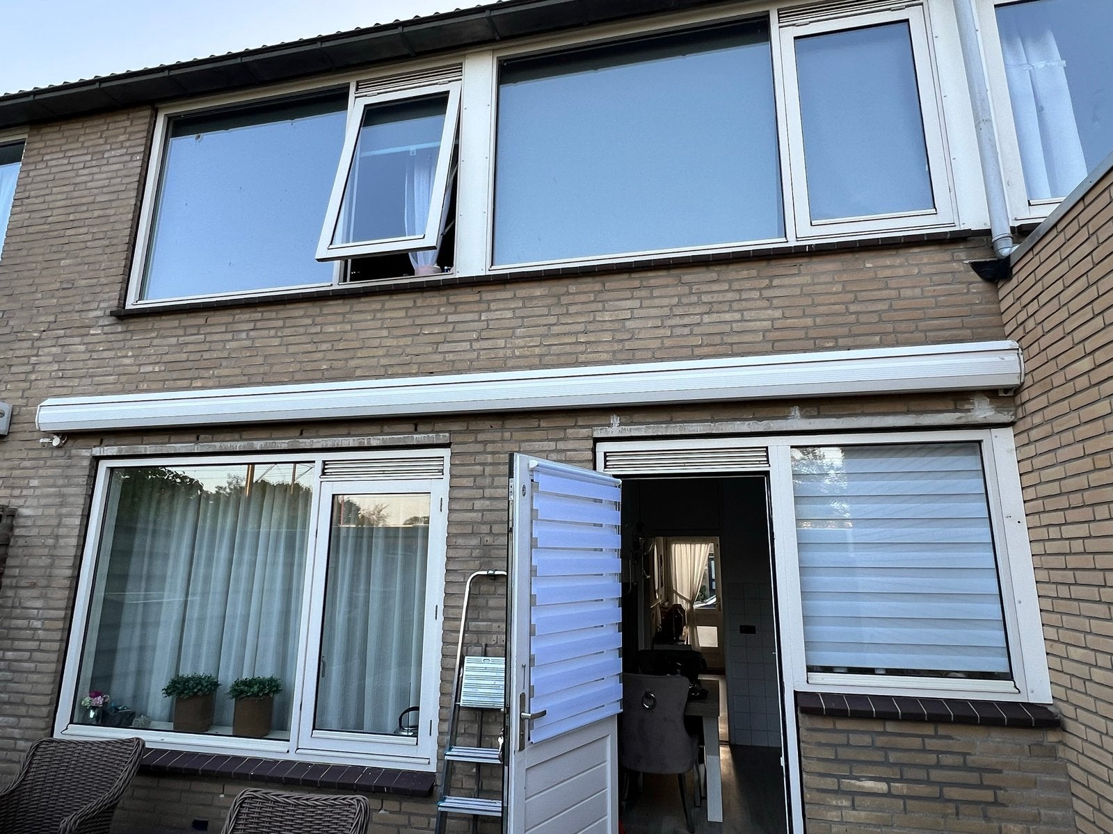 Elektrisch Zonnescherm | 6 Meter, Tuin en Terras, Zonneschermen, Gebruikt, Knikarmscherm, 150 tot 300 cm, 450 cm of meer, Elektrisch