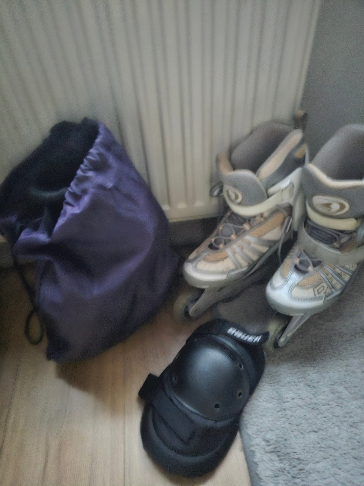 Skeelers mt 39 wit inclusief lichaambescherming, Sport en Fitness, Skeelers, Overige merken, Gebruikt, Kinderen, Ophalen of Verzenden
