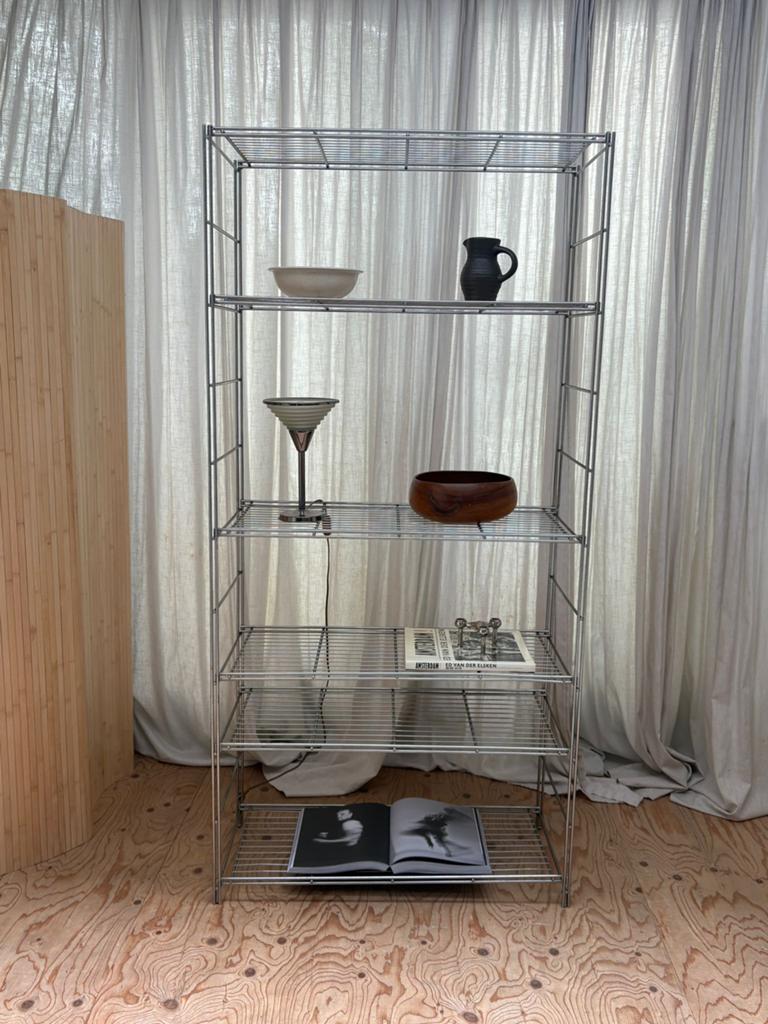 Stellingkast vintage rvs metaal, Ophalen of Verzenden