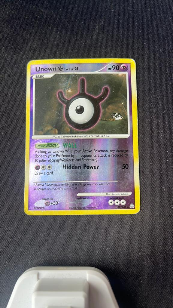Unown W reverse holo 80/146, Ophalen of Verzenden, Gebruikt, Losse kaart, Foil