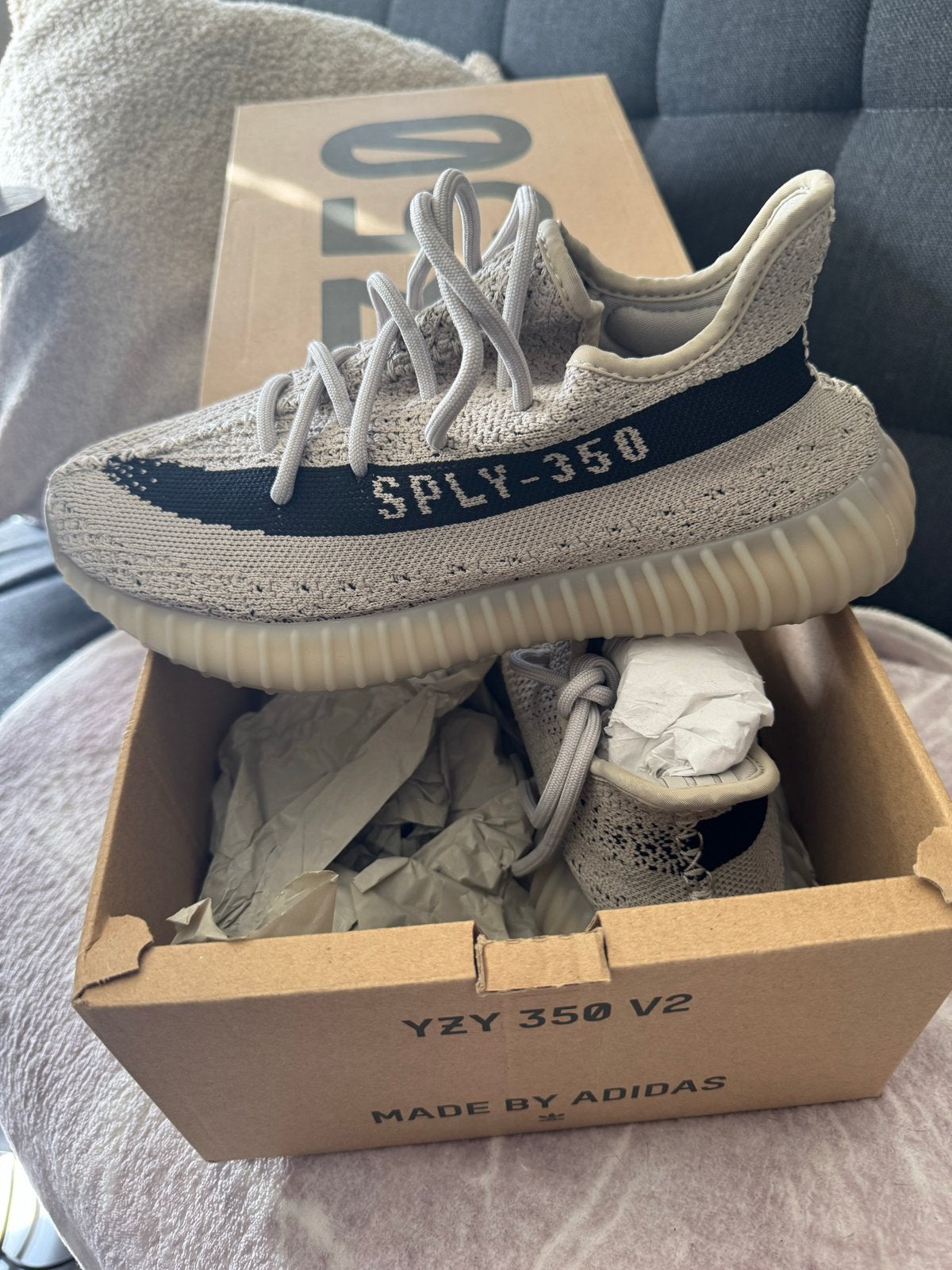 Adidas Yeezy Boost 350 V2 Slate HP7870 - EU 38⅔ / UK 5½, Ophalen, Nieuw, Grijs, Sneakers of Gympen