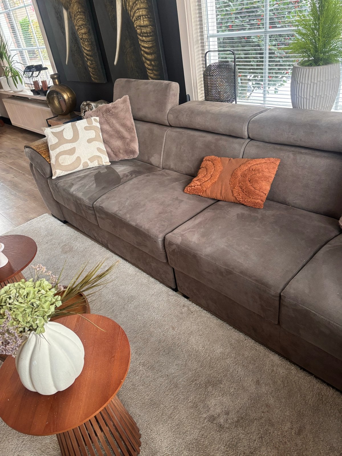Mooie bank in primastaat, Huis en Inrichting, 250 tot 300 cm, 75 tot 100 cm, Ophalen of Verzenden, Zo goed als nieuw