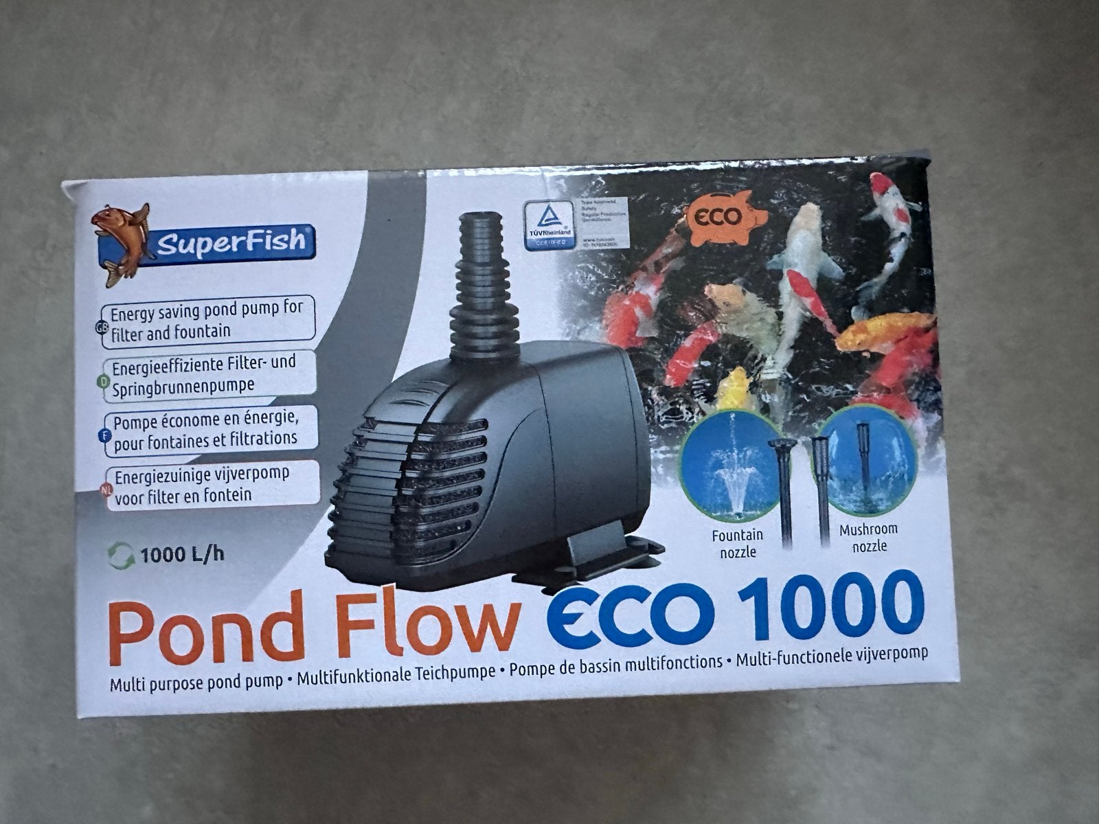 SuperFish Pond Flow ECO 1000 vijverpomp, Ophalen of Verzenden, Nieuw, Vijverpomp