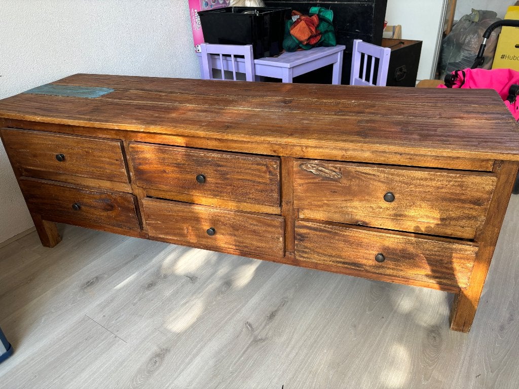 Dressoir Xenos hout, Ophalen, Gebruikt, 100 tot 150 cm, Met lade(s)