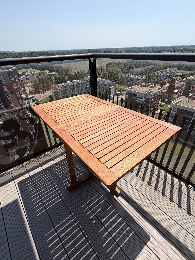 Inklapbare tuintafel eucalyptushout - Baltimore, Tuin en Terras, Tuintafels, Ophalen, Zo goed als nieuw, Rechthoekig, Hout