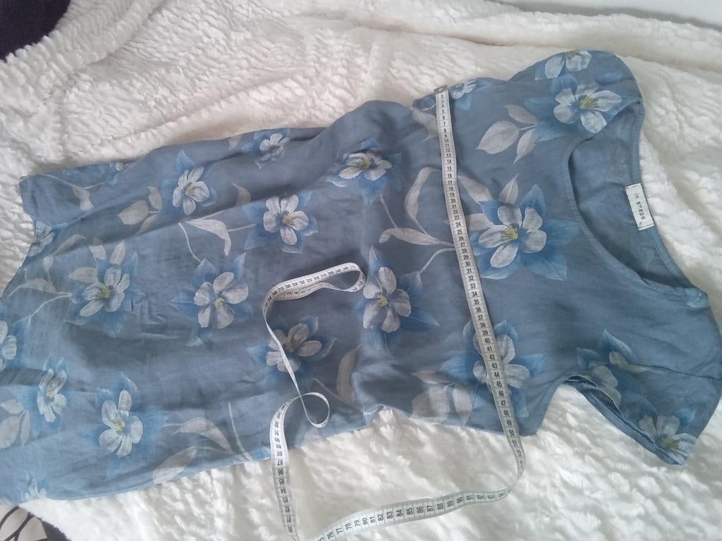 Fijne en leuke luchtig linnen jurk,IN SHAPE,XL,zie maten, Ophalen, Zo goed als nieuw, Maat 46/48 (XL) of groter, Blauw