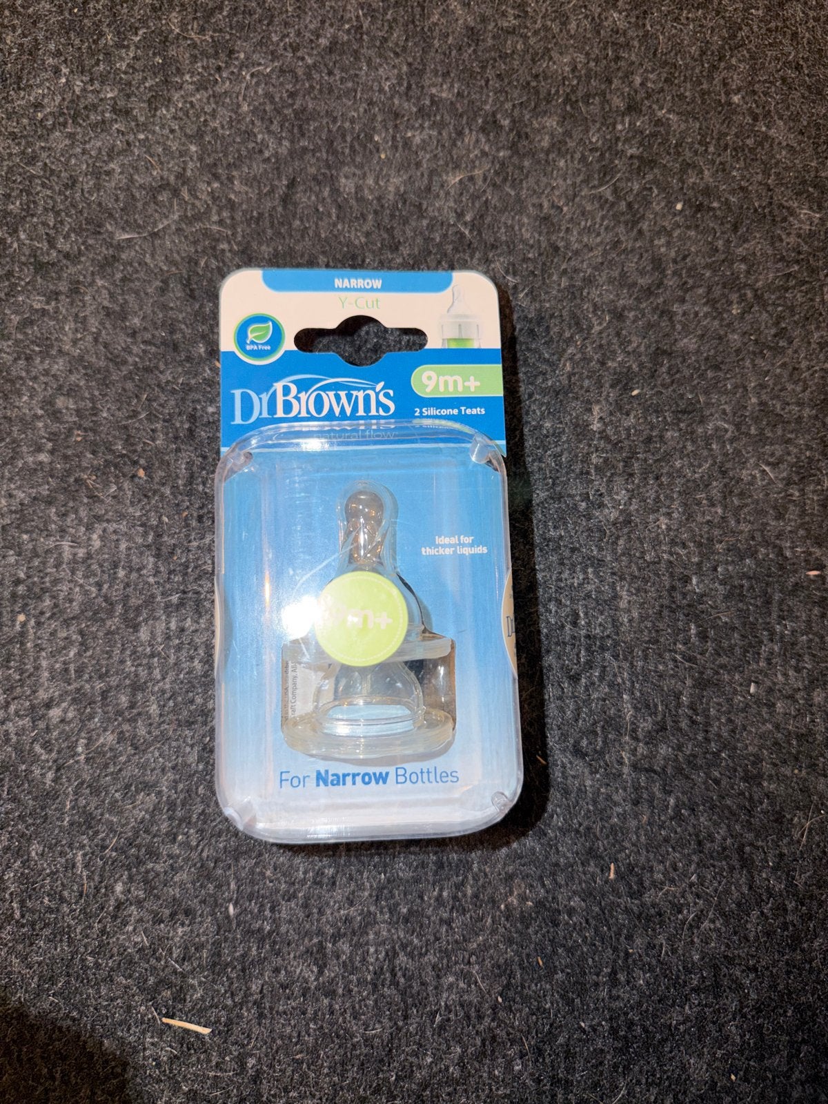 Dr. Brown's Smalle Hals Speen Y-Cut 9m+ (2 stuks), Ophalen, Speen, BPA-vrij, Nieuw
