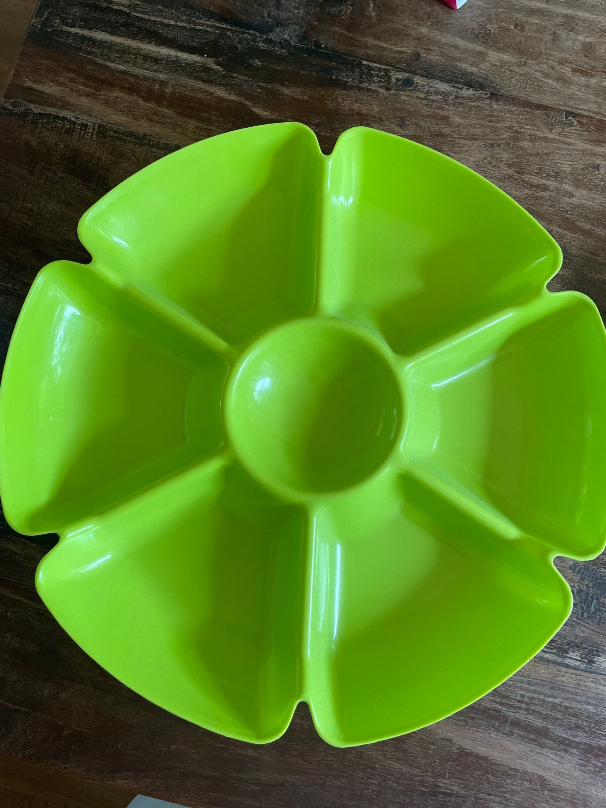Grote groene presenteerschaal - 40 cm diameter, Kunststof, Gebruikt, Ophalen of Verzenden, Schaal of Schalen