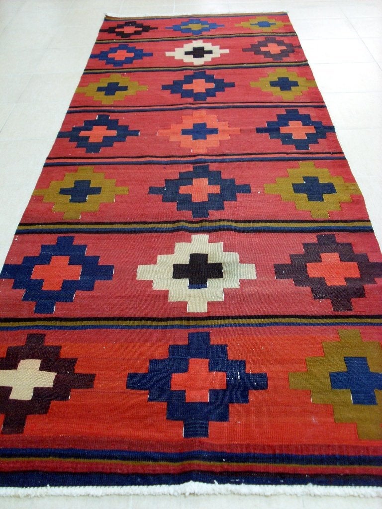 Shahsevan loper kelim 350 x 132/kleed/Perzisch tapijt/kussen, 100 tot 150 cm, Www.simatapijten.nl, 200 cm of meer, Ophalen of Verzenden
