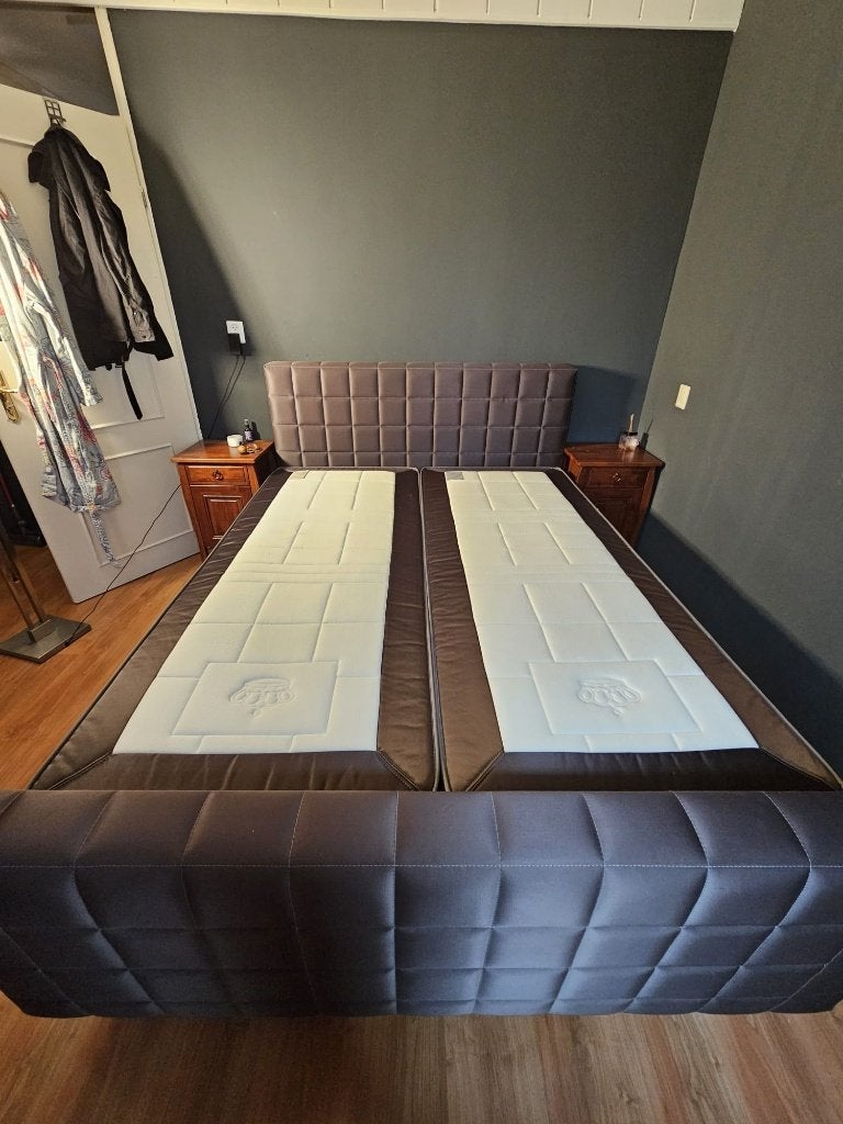 Bed te koop Auping, Ophalen, Overige materialen, Bruin, Tweepersoons