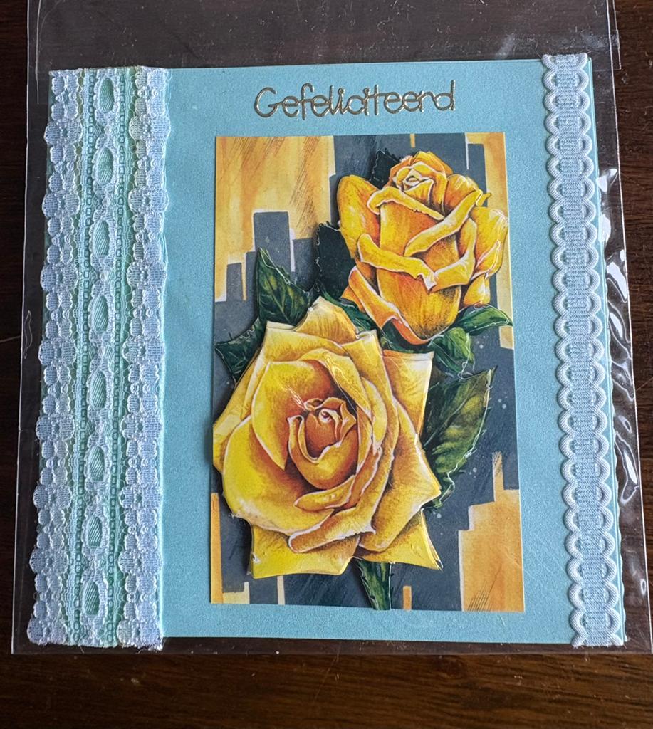 Nieuwe zelfgemaakte kaart gefeliciteerd 3D, Hobby en Vrije tijd, Kaarten | Zelfgemaakt, Ophalen of Verzenden, Nieuw, Overige thema's