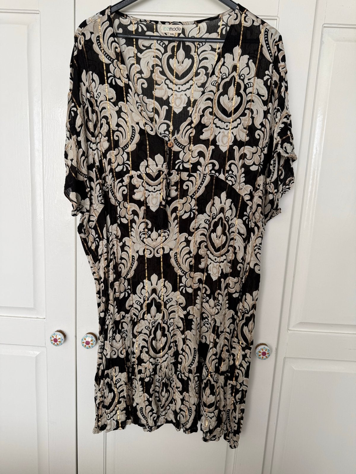 Bohemian Ibiza Jurk Barok Patroon XL/XXL (44/46), Kleding | Dames, Zwart, Maat 46/48 (XL) of groter, Nieuw, Ophalen of Verzenden