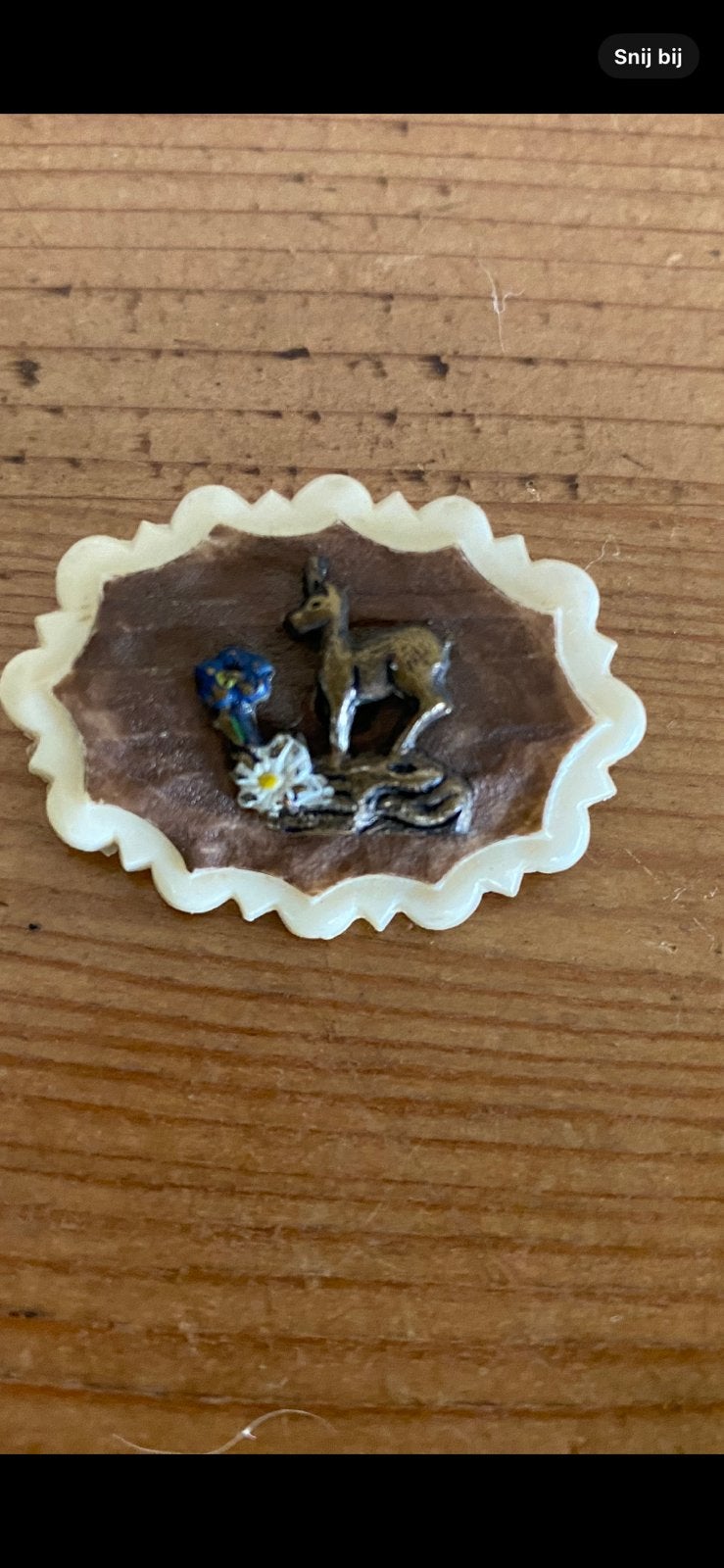 Jaren ‘60 broche met hertje, Ophalen of Verzenden, Gebruikt, Overige materialen