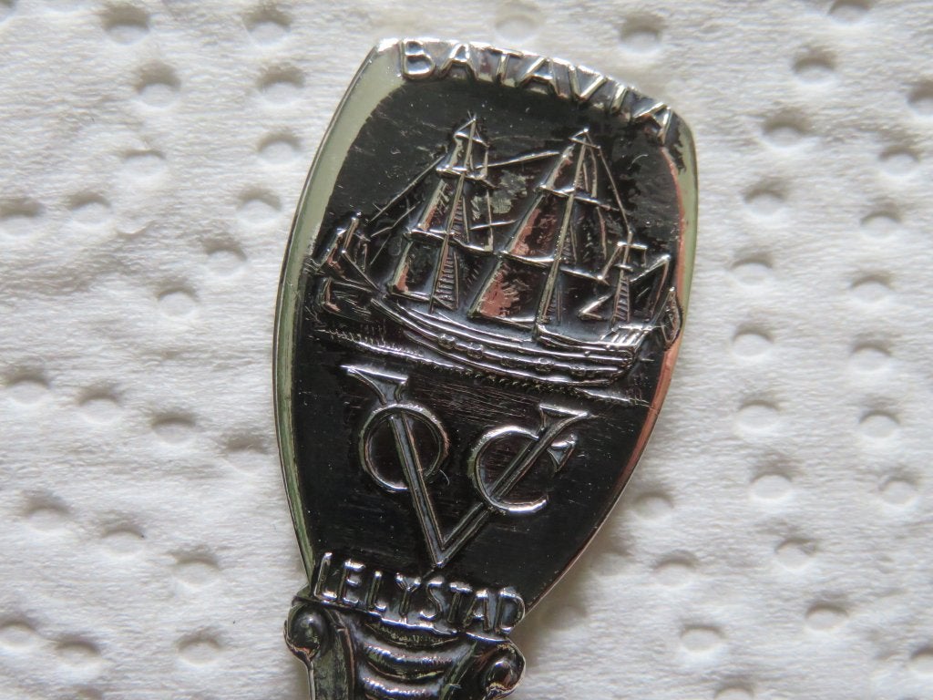 Verzilverd Lepeltje VOC Schip De Batavia te Lelystad, Overige materialen, Verzenden, Verzilverd, Nieuw