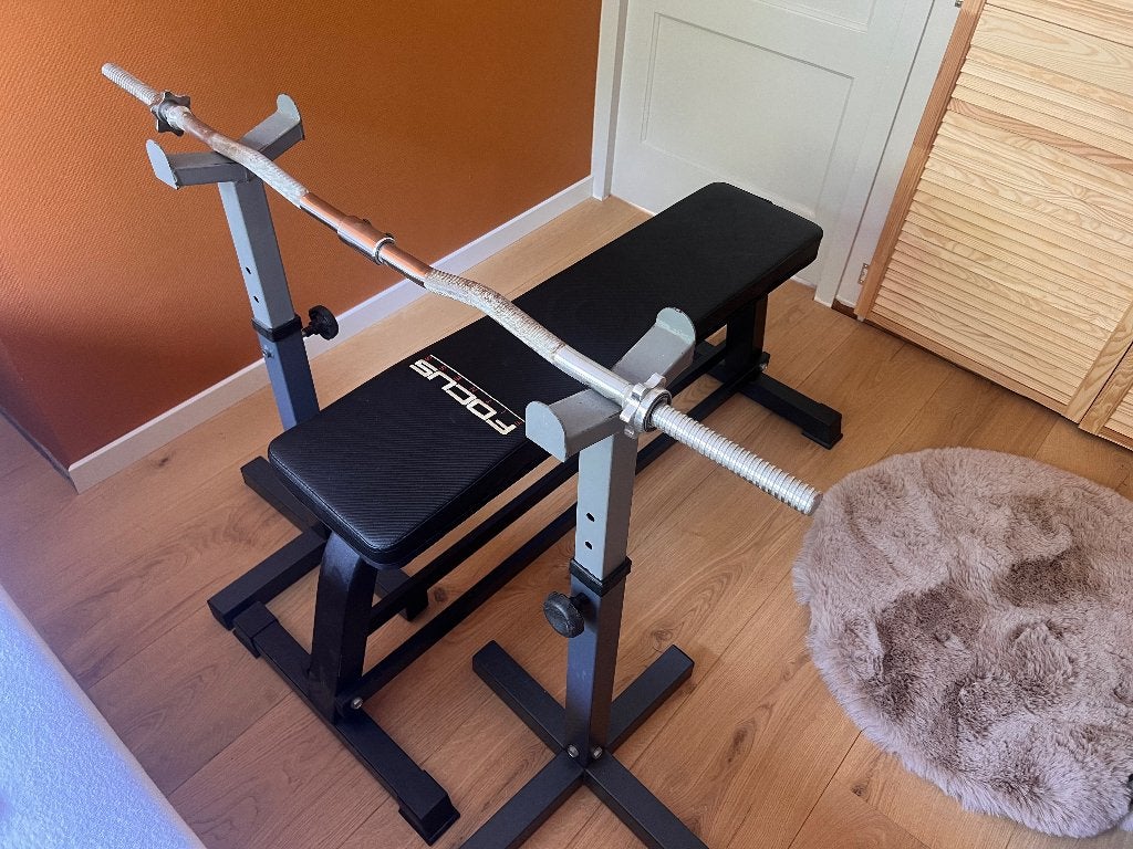 verstelbare haltersteunen / squat stands, Ophalen, Gebruikt, Armen, Halterset