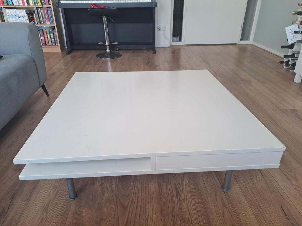 Grote, mooie en praktische salontafel, Huis en Inrichting, Tafels | Salontafels, Ophalen, Gebruikt, 50 tot 100 cm, Vierkant