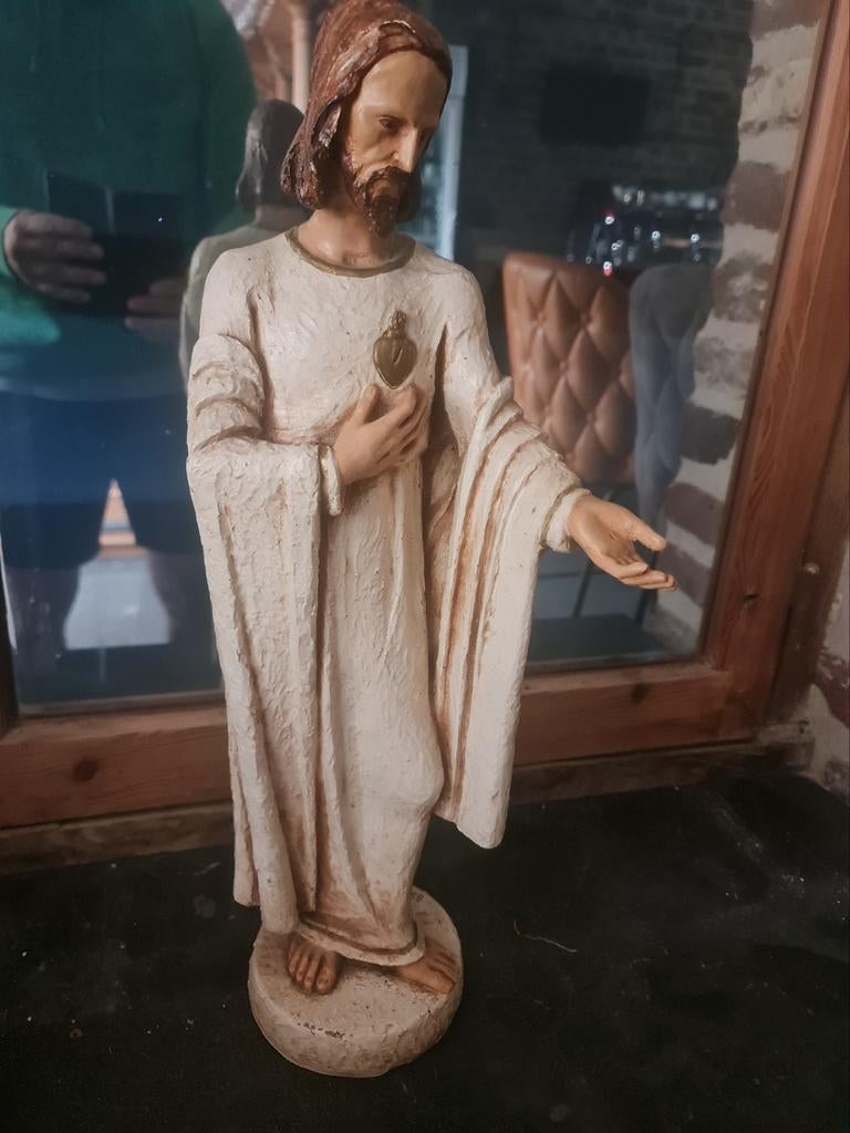 Zeer oud Jezus beeld - Heilig Hart, Ophalen of Verzenden