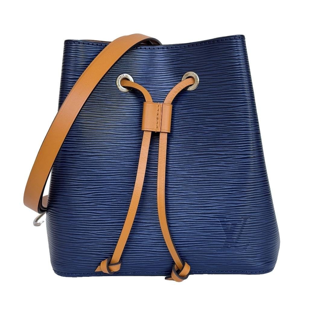 Louis Vuitton Neonoe BB epi indigo saffraan crossbody tas